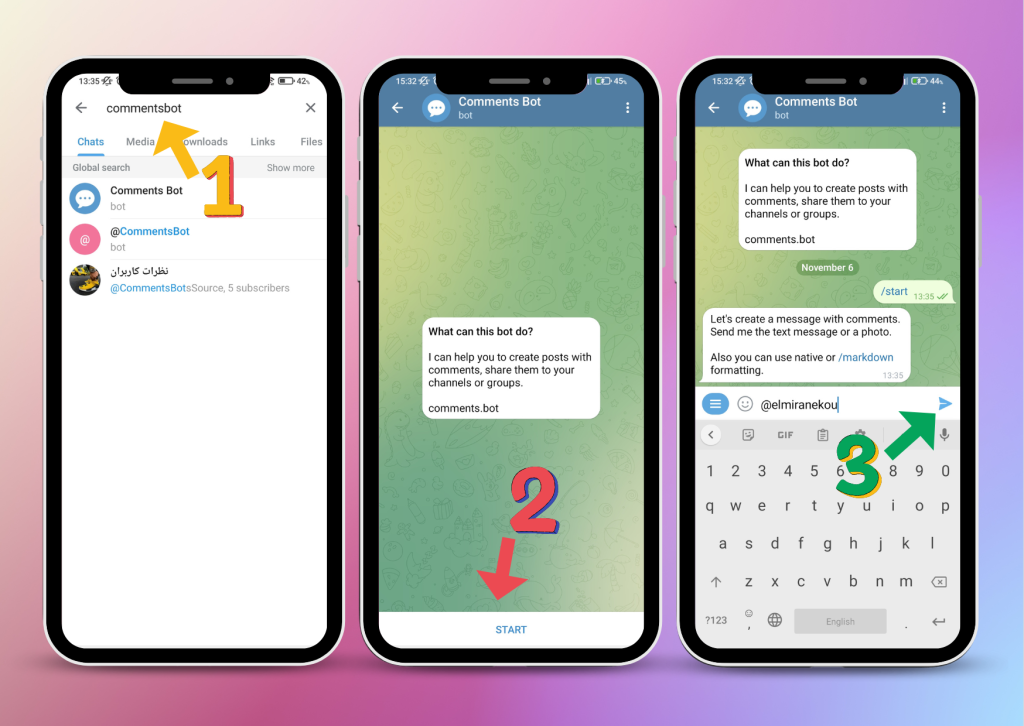 استفاده از ربات‌ CommentsBot