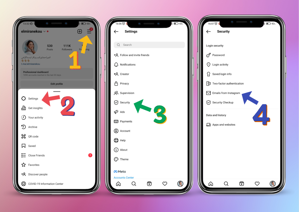 ایمیل اخطار از سمت اینستاگرام