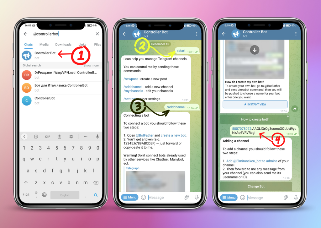 مرحله‌ی سوم فعال کردن ربات تلگرام