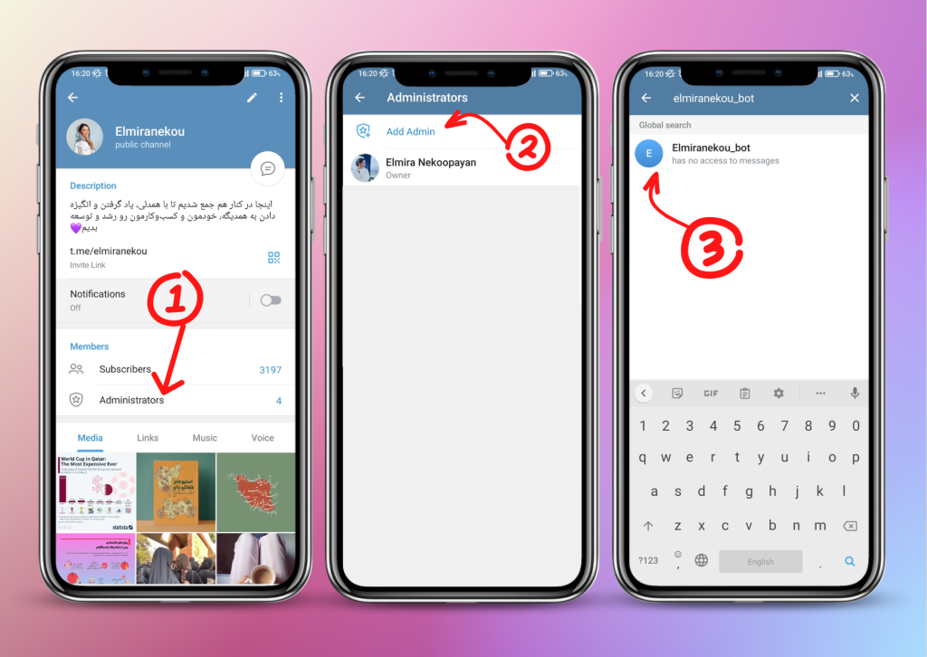 مرحله‌ی چهارم فعال کردن ربات تلگرام
