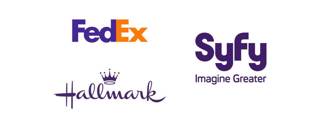 نمونه برندهایی که از رنگ بنفش در طراحی لوگو استفاده کردن