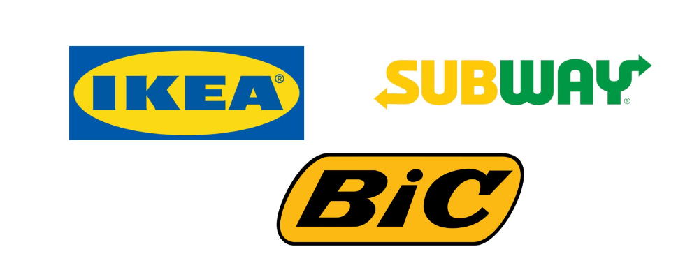 نمونه برندهایی که از رنگ زرد در طراحی لوگو استفاده کردن