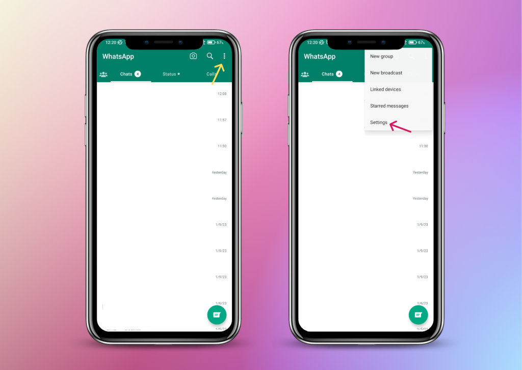 مرحله اول اتصال به پروکسی واتس‌اپ (WhatsApp)